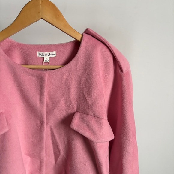 NWT Pink For Love And Lemons Collarless Blazer Jacket Sz X-Large - Picture 3 of 10
